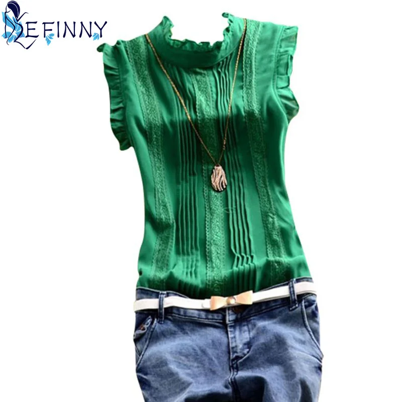 Retro Style Women Reffle Shirt Chiffon Blouse Office Lady Casual Summer Sleeveless Top Blusa
Retro Style Women Reffle Shirt Chiffon Blouse Office Lady Casual Summer Sleeveless Top Blusa