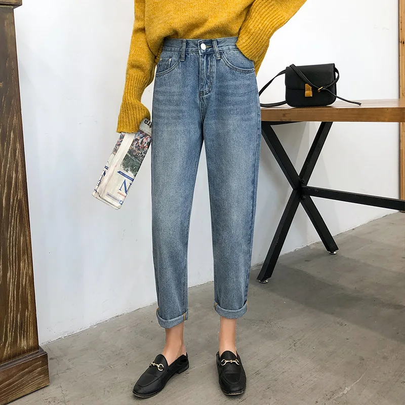 High Waist Women Loose Studnt Jeans Spring Boyfriend Frist Love Daddy Denim Pants Straight Slim Trousers Light Blue Pocket
High Waist Women Loose Studnt Jeans Spring Boyfriend Frist Love Daddy Denim Pants Straight Slim Trousers Light Blue Pocket