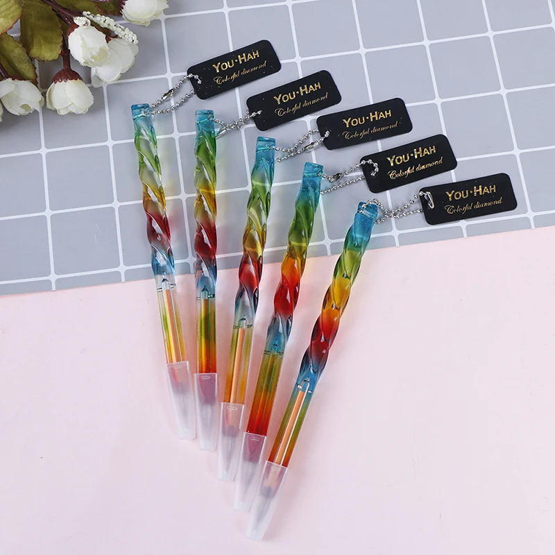 2pcs/lot Transparent Rainbow Colored Gel Pen Creative Diamond Head Plastic Writing Pens For Kids Gift Korean Stationery
2pcs/lot Transparent Rainbow Colored Gel Pen Creative Diamond Head Plastic Writing Pens For Kids Gift Korean Stationery