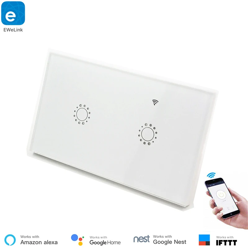 US/AU Standard 1/2/3 Gang Alexa Google Compatible WiFi Wall Touch Switch Smart Home Automation Remote Control Timer IFTTT
US/AU Standard 1/2/3 Gang Alexa Google Compatible WiFi Wall Touch Switch Smart Home Automation Remote Control Timer IFTTT