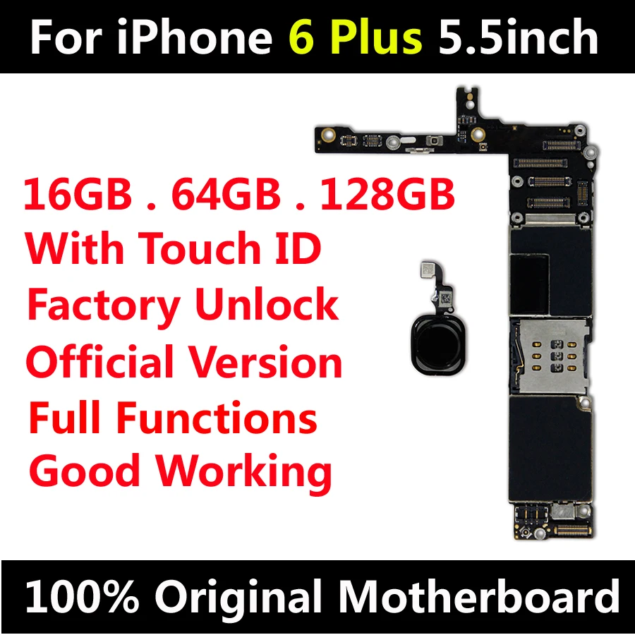 Original Motherboard For iPhone 6 Plus 5.5inch Factory Unlock Mainboard With Touch ID IOS Update Support Free Shipping
Original Motherboard For iPhone 6 Plus 5.5inch Factory Unlock Mainboard With Touch ID IOS Update Support Free Shipping