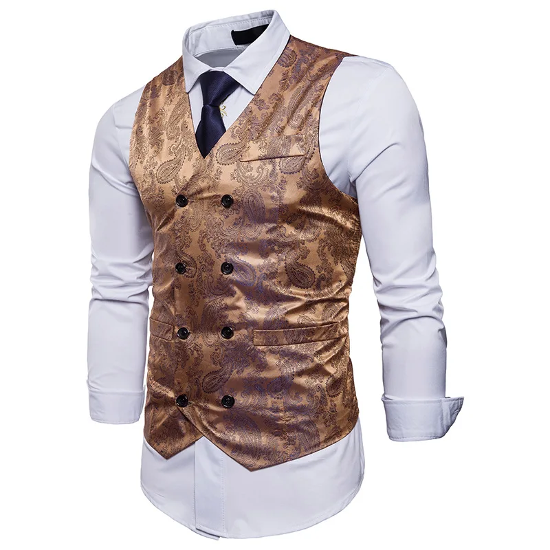 Luxury Men Suit Vest Double-breasted chaleco hombre Classical Printed Waistcoat Male formal wedding prom Dress gilet homme
Luxury Men Suit Vest Double-breasted chaleco hombre Classical Printed Waistcoat Male formal wedding prom Dress gilet homme