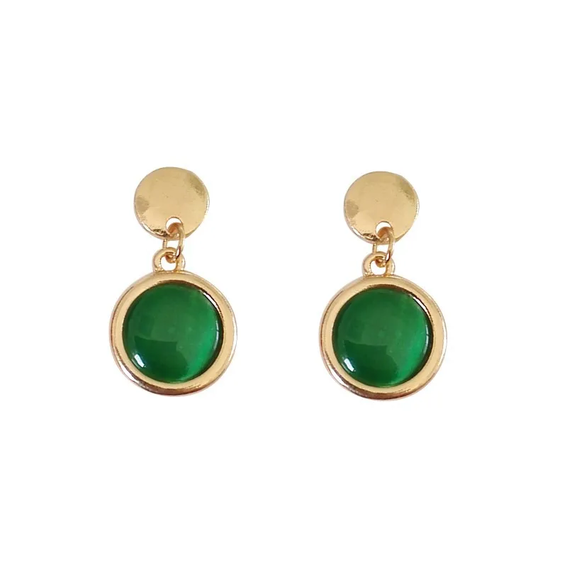 8Seasons Fashion Women Stud Earrings Jewelry Round Gold Stud Green Cabochon Pendants Cute Romantic Series For Women Gift,1 Pair
8Seasons Fashion Women Stud Earrings Jewelry Round Gold Stud Green Cabochon Pendants Cute Romantic Series For Women Gift,1 Pair
