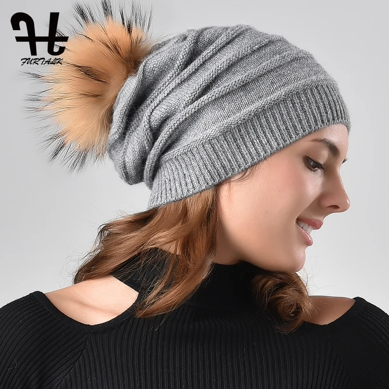 FURTALK winter women hat real raccoon fur hats wool rabbit hair skullies beanies slouchy hat girl
FURTALK winter women hat real raccoon fur hats wool rabbit hair skullies beanies slouchy hat girl