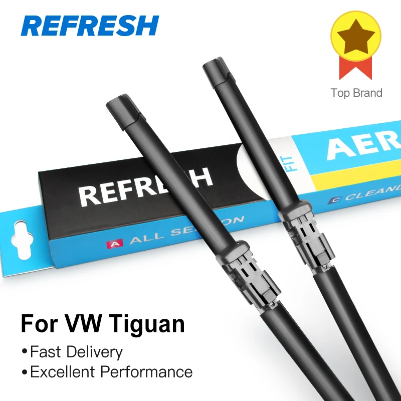 REFRESH Windscreen Wiper Blades for Volkswagen VW Tiguan Mk1 / Mk2 Fit Push Button Arms Model Year from 2007 to 2018
REFRESH Windscreen Wiper Blades for Volkswagen VW Tiguan Mk1 / Mk2 Fit Push Button Arms Model Year from 2007 to 2018