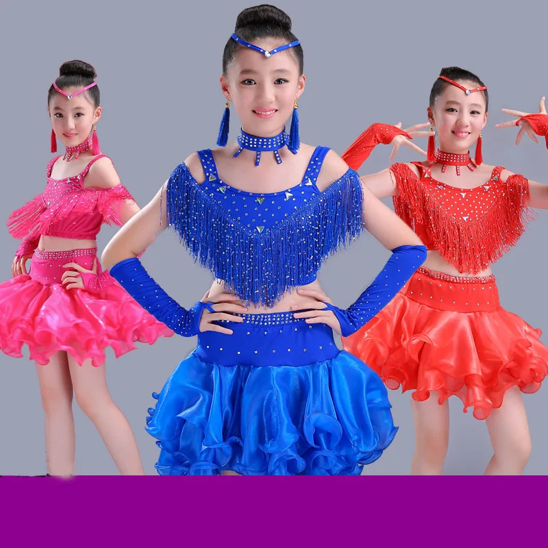 Children's Latin dance costumes girls new style sequins tassels Latin dance skirt performance show competition clothing
Children's Latin dance costumes girls new style sequins tassels Latin dance skirt performance show competition clothing