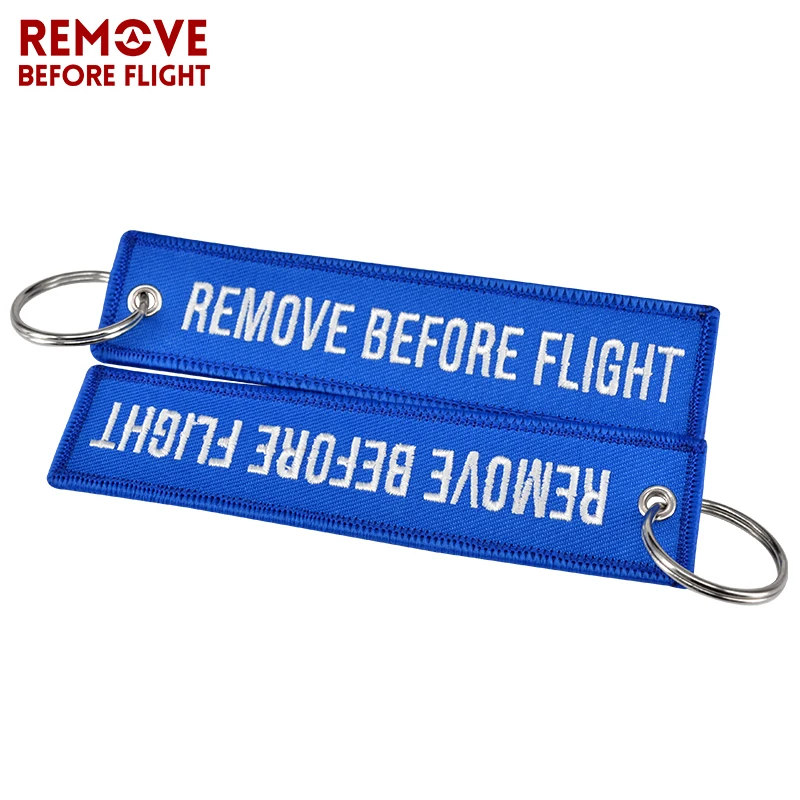 Remove Before Flight Keychain for Important Things Tag Blue Embroidery Key Fobs OEM Key Chain Jewelry Aviation Gifts (8)