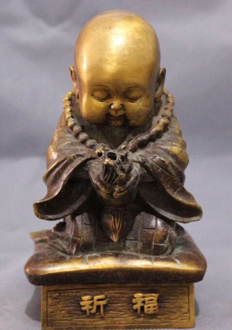 JP S0114 8" Chinese Bronze Buddhist Bless Kid Monk Buddha Statue Incense Burner Censer
JP S0114 8" Chinese Bronze Buddhist Bless Kid Monk Buddha Statue Incense Burner Censer
