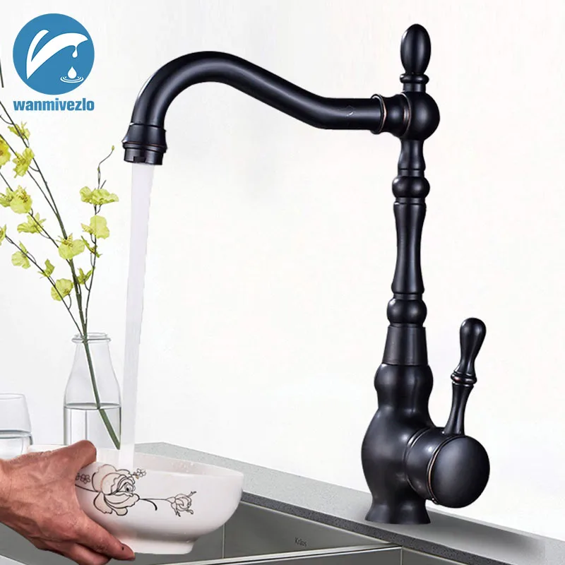 Black Bronze Kitchen Sink Faucet 360 Degree Rotation Hot and Cold Mixer Bathroom Taps Single Handle European Classic Faucet
Black Bronze Kitchen Sink Faucet 360 Degree Rotation Hot and Cold Mixer Bathroom Taps Single Handle European Classic Faucet