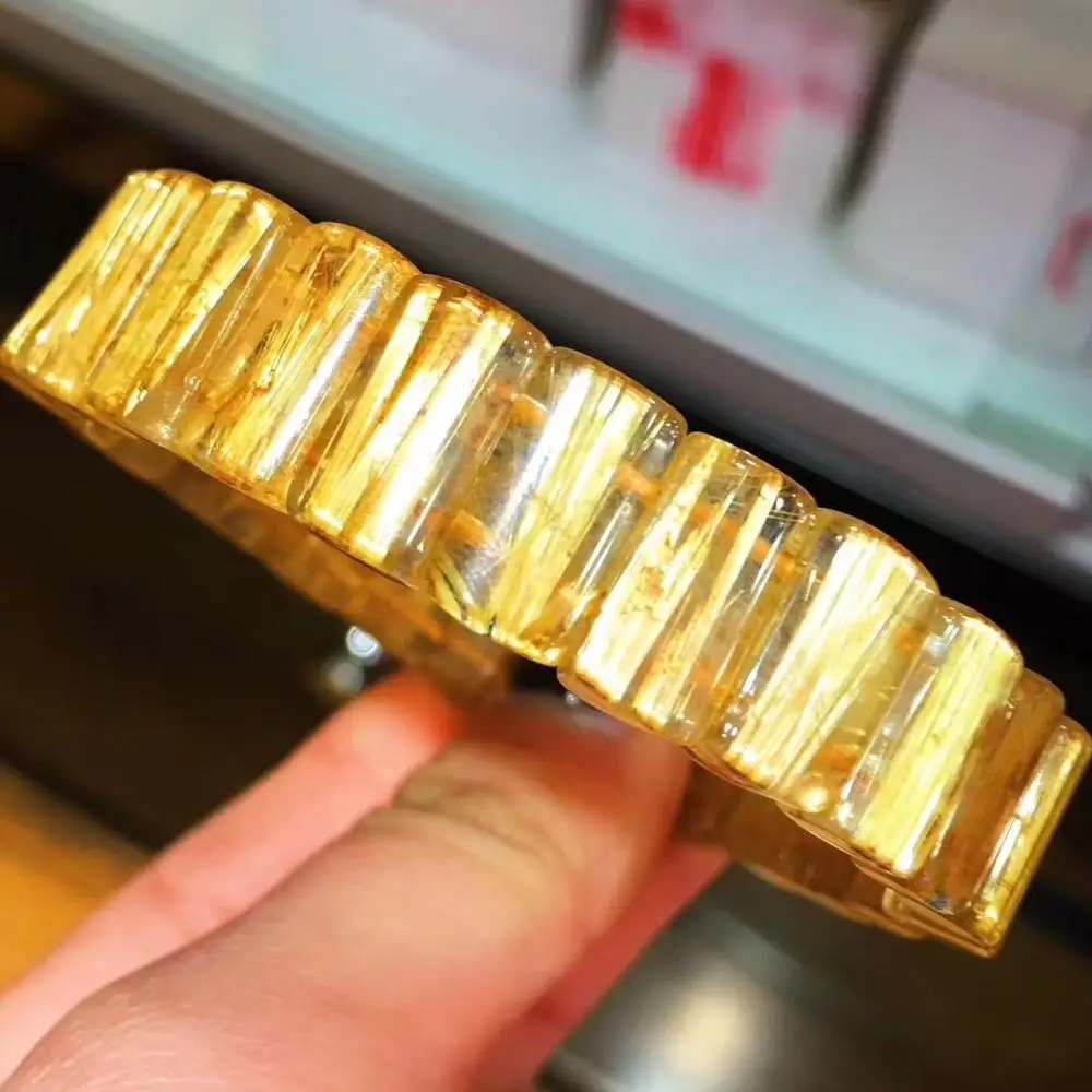 Genuine Natural Gold Rutilated Quartz Crystal Rectangle Beads Wealthy Stone 14x8mm Women Men Bracelets AAAAA Certificate
Genuine Natural Gold Rutilated Quartz Crystal Rectangle Beads Wealthy Stone 14x8mm Women Men Bracelets AAAAA Certificate