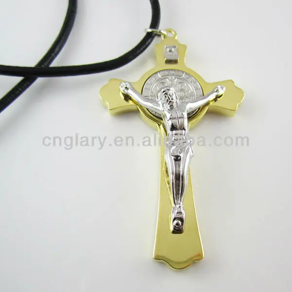 12pcs of Silver and Gold Tone St. Benedict Crucifix Cross WITHOUT leather necklace included for this model
12pcs of Silver and Gold Tone St. Benedict Crucifix Cross WITHOUT leather necklace included for this model