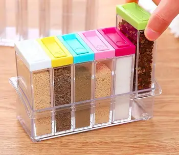 6PCS/SET High Quality Colorful Transparent spice box Seasoning box Salt pepper jar Flavouring Box Condiment Pot sauce pot set
6PCS/SET High Quality Colorful Transparent spice box Seasoning box Salt pepper jar Flavouring Box Condiment Pot sauce pot set