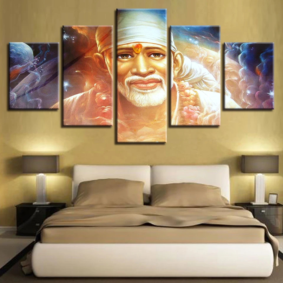 Home Decor Poster Frame Modular HD Printed Canvas 5 Pieces Sai Baba Abstract Pictures Hindu Sage Paintings Living Room Wall Art
Home Decor Poster Frame Modular HD Printed Canvas 5 Pieces Sai Baba Abstract Pictures Hindu Sage Paintings Living Room Wall Art