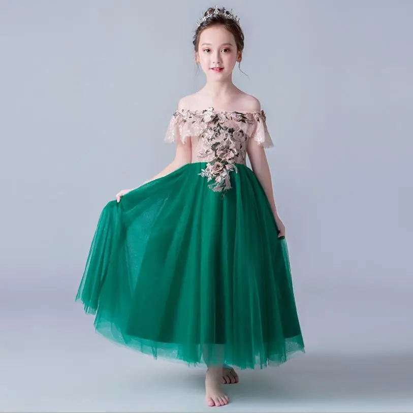 Luxury Appliques Flower Girl Dresses Shoulderless Kids Formal Dress Wedding Ball Gown Tulle Evening Gowns Party Dress Y607
Luxury Appliques Flower Girl Dresses Shoulderless Kids Formal Dress Wedding Ball Gown Tulle Evening Gowns Party Dress Y607