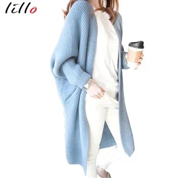 2019 Autumn Winter Women's Sweater Jacket Bat Sleeve Candy Color Long Sweater Knit Cardigan Jacket Loose Casual Wild Style Stree
2019 Autumn Winter Women's Sweater Jacket Bat Sleeve Candy Color Long Sweater Knit Cardigan Jacket Loose Casual Wild Style Stree