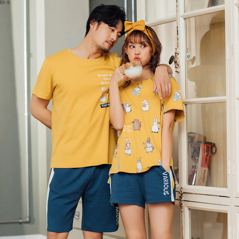 Summer Couple Pajamas Cotton Pajamas Suit 2019 Women Pajamas Suit Short Sleeve Lover Sleepwear Cartoon Male Lounge Female Set
Summer Couple Pajamas Cotton Pajamas Suit 2019 Women Pajamas Suit Short Sleeve Lover Sleepwear Cartoon Male Lounge Female Set