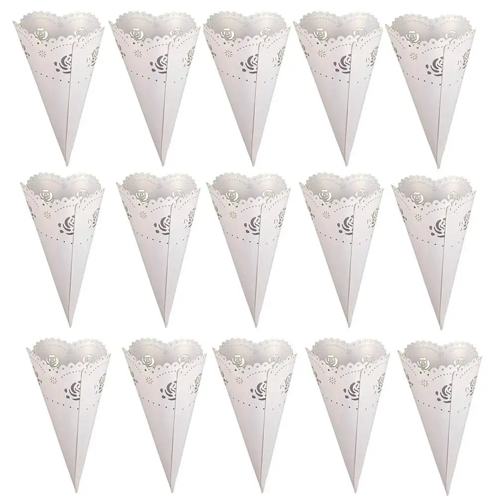 50PCS Hollow Out White DIY Wedding Event Accessory Scatter Flowers Party Flower Tube Lightweight Cone Paper Wedding Cone
50PCS Hollow Out White DIY Wedding Event Accessory Scatter Flowers Party Flower Tube Lightweight Cone Paper Wedding Cone
