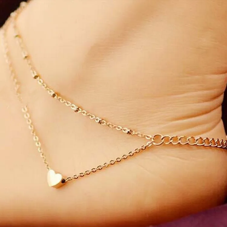 2017 New Beach Jewelry Sexy Gold Love Heart And Ankle Bracelet Double Chain Foot Ankle Free Shipping Distribution Gift
2017 New Beach Jewelry Sexy Gold Love Heart And Ankle Bracelet Double Chain Foot Ankle Free Shipping Distribution Gift