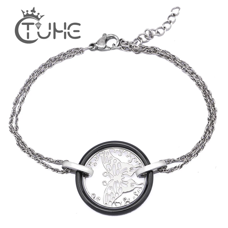 Wholesale Butterfly Ceramic Stainless Steel Bracelet Hollow Butterfly Ceramic Bracelet For Women Black White Fashion Jewelry
Wholesale Butterfly Ceramic Stainless Steel Bracelet Hollow Butterfly Ceramic Bracelet For Women Black White Fashion Jewelry