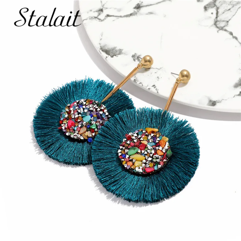 Handmade Round Tassel Drop Earring 13 Color Mosaic Multi Color Resin Ribbon Drop Earring Wedding Party Gift Engagement Jewelry
Handmade Round Tassel Drop Earring 13 Color Mosaic Multi Color Resin Ribbon Drop Earring Wedding Party Gift Engagement Jewelry