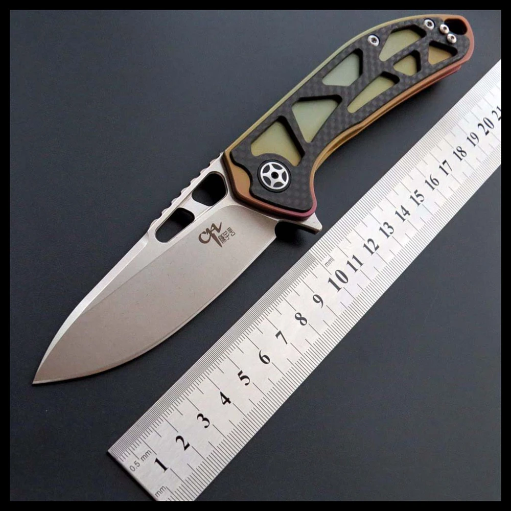 ZZSQ CH3509 Folding knife D2 blade ball bearing pocket knife TC4+carbon fiber handle outdoor camping hunting EDC tool knives
ZZSQ CH3509 Folding knife D2 blade ball bearing pocket knife TC4+carbon fiber handle outdoor camping hunting EDC tool knives