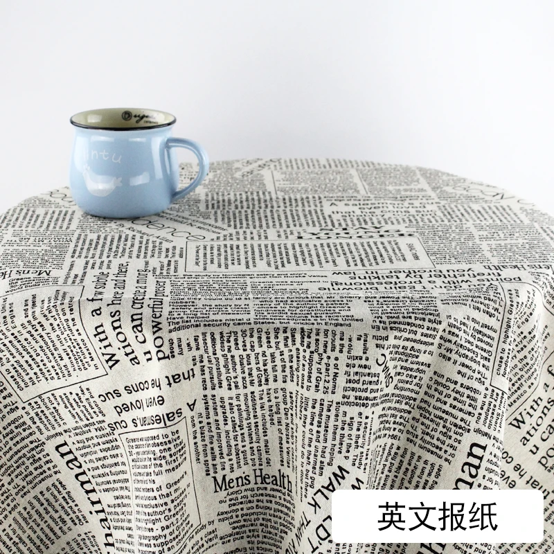 150cmx50cm Zakka Vintage Newspaper Pattern Natural Linen Cotton Fabric Quilting Patchwork DIY Sewing Fabric Cloth 
150cmx50cm Zakka Vintage Newspaper Pattern Natural Linen Cotton Fabric Quilting Patchwork DIY Sewing Fabric Cloth