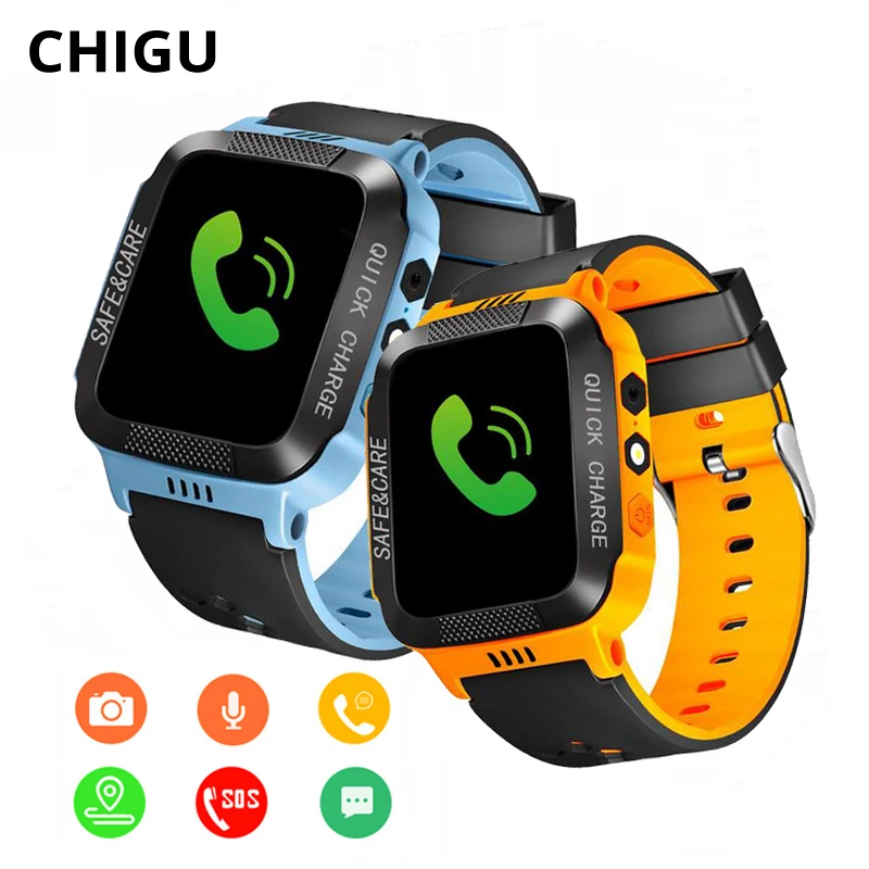 

Chigu Y21S Smart Watch Kids Waterproof Sport Watch 1.44" Touch Screen SIM Card LBS SOS Call Baby Smartwatch Android with Camera