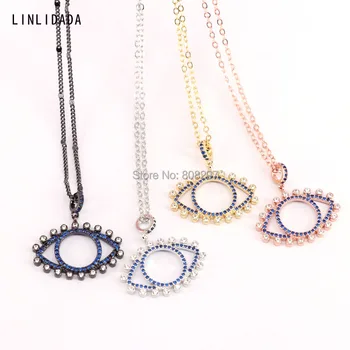 10Pcs high quality gold rose gold black metal micro pave crystal blue cz eye pendant fashion chain necklace
10Pcs high quality gold rose gold black metal micro pave crystal blue cz eye pendant fashion chain necklace