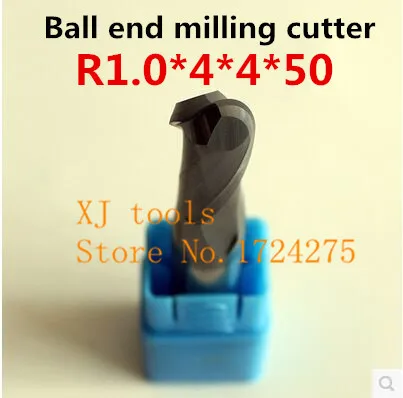 Alloy milling cutter 1PCS*2F-R1.0*4*4*50 Ball end milling cutter, Carbide milling cutter, straight shank cutter, CNC tools
Alloy milling cutter 1PCS*2F-R1.0*4*4*50 Ball end milling cutter, Carbide milling cutter, straight shank cutter, CNC tools