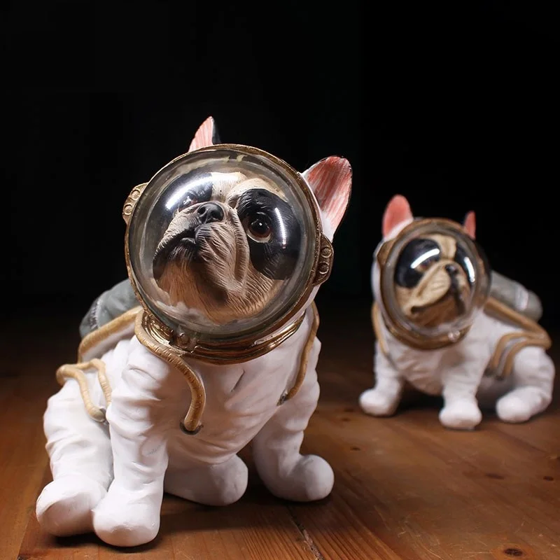 Фото Скульптура современного космонавта статуя собаки из смолы - купить