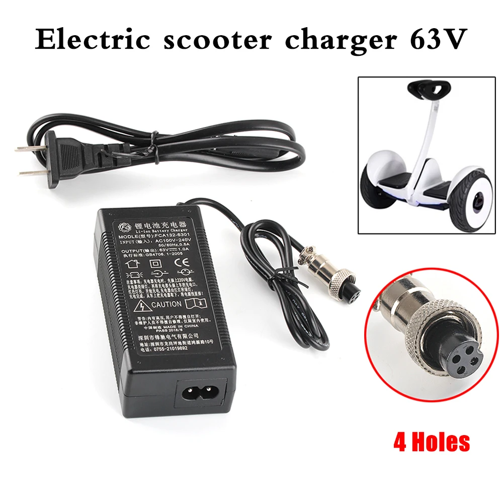 For Seway/Ninebot Electric Scooter 63V Power Adapter Charger US Plug Battery Charger with 4 Hoels
For Seway/Ninebot Electric Scooter 63V Power Adapter Charger US Plug Battery Charger with 4 Hoels