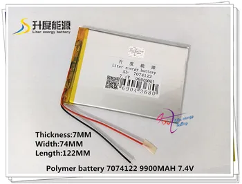 7.4V 9900mAH 7074122 Polymer lithium ion / Li-ion battery for mobile bank tablet pc mp3 mp4 cell phone power bank
7.4V 9900mAH 7074122 Polymer lithium ion / Li-ion battery for mobile bank tablet pc mp3 mp4 cell phone power bank