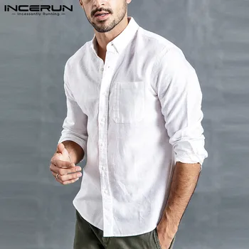 INCERUN 2020 Stylish Men Shirt Lapel Neck Solid Color Streetwear Long Sleeve Cotton Business Brand Shirts Men Camisa Masculina
INCERUN 2020 Stylish Men Shirt Lapel Neck Solid Color Streetwear Long Sleeve Cotton Business Brand Shirts Men Camisa Masculina