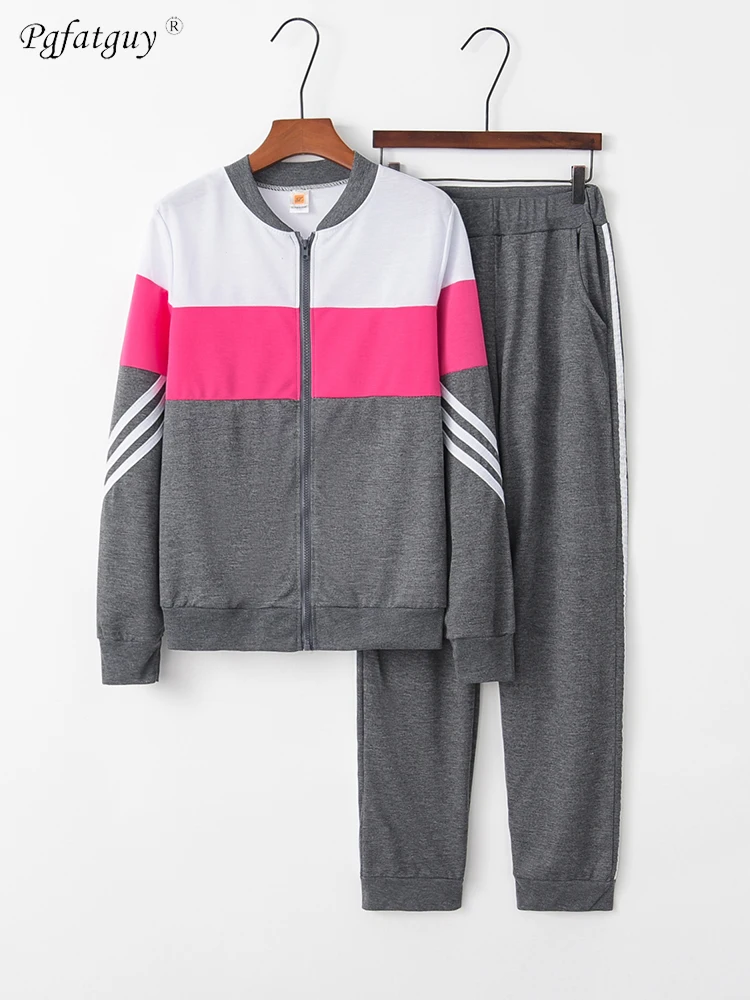 Women Color-Block Tops Sweatshirt + Elastic Waist Pants Casual Clothing Sets Casual Full Length Pants Sportswear Clothes Suits
Women Color-Block Tops Sweatshirt + Elastic Waist Pants Casual Clothing Sets Casual Full Length Pants Sportswear Clothes Suits