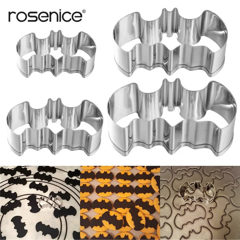 6cm 8cm 10.5cm 12cm 4pcs Stainless Steel Bat Shaped Cookie Cutter Set Cake Moulds Biscuit Baking Tools for Halloween Party
6cm 8cm 10.5cm 12cm 4pcs Stainless Steel Bat Shaped Cookie Cutter Set Cake Moulds Biscuit Baking Tools for Halloween Party