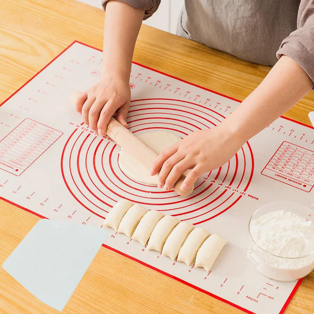 ISHOWTIENDA Silicone Pastry Mat Non Stick Baking Mat Fondant Mat Dough Rolling Mat Silicone Pastry Mat and Plastic Scraper
ISHOWTIENDA Silicone Pastry Mat Non Stick Baking Mat Fondant Mat Dough Rolling Mat Silicone Pastry Mat and Plastic Scraper