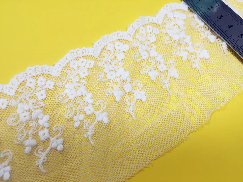 8cm 3.14" wide 14 yard ivory gauze mesh tulle embroidered tapes lace trim ribbon clothing dress skirt fabric QW00073QL4K133
8cm 3.14" wide 14 yard ivory gauze mesh tulle embroidered tapes lace trim ribbon clothing dress skirt fabric QW00073QL4K133