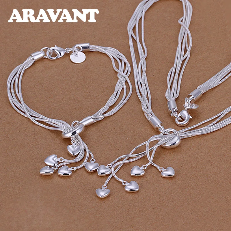 Romantic Jewelry Set 925 Silver Jewelry Heart Bracelets Necklace For Women Wedding Party Engagement Jewelry Sets
Romantic Jewelry Set 925 Silver Jewelry Heart Bracelets Necklace For Women Wedding Party Engagement Jewelry Sets
