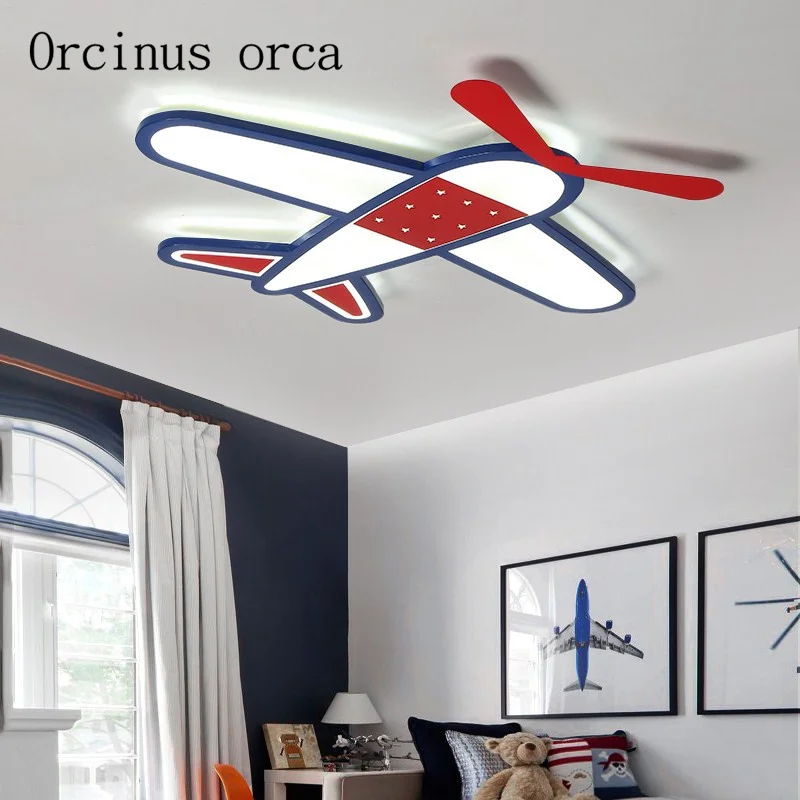 American cartoon aircraft ceiling lamp children's room boy bedroom modern creative warm eye energy saving | Лампы и освещение