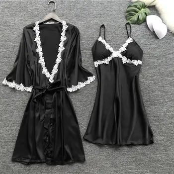 Womens Plus Size Summer Faux Silk 5 Piece Pajamas Set Crochet Floral Lace Applique Trim Sleepwear Solid Color Nightgown Babydoll
Womens Plus Size Summer Faux Silk 5 Piece Pajamas Set Crochet Floral Lace Applique Trim Sleepwear Solid Color Nightgown Babydoll