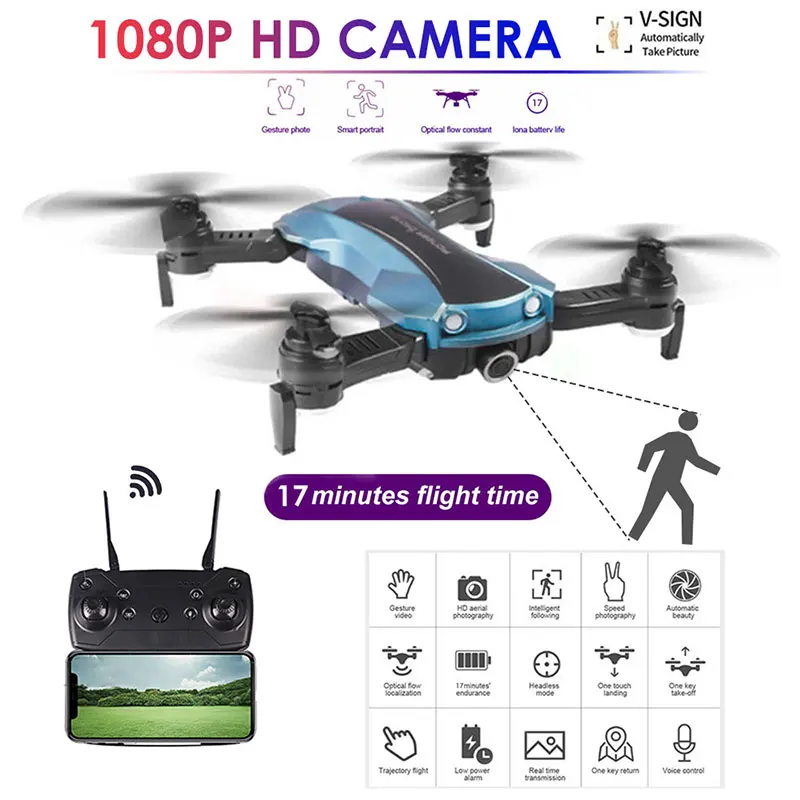 Full HD 720P/1080P Wide-angle Camera RC Drone RC Airplanes Quadcopter Headless Gesture Photo FPV Optical Flow Positioning 
Full HD 720P/1080P Wide-angle Camera RC Drone RC Airplanes Quadcopter Headless Gesture Photo FPV Optical Flow Positioning