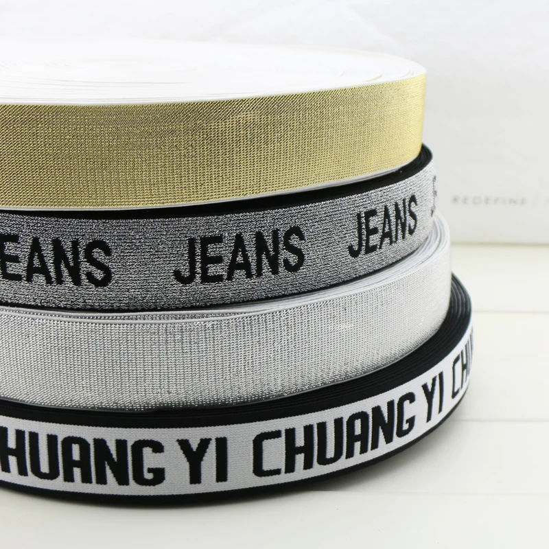 Letters jacquard elastic Gold silver can be worn outside the rubber band Good elastic and durable 4 cm wide 1 rice price
Letters jacquard elastic Gold silver can be worn outside the rubber band Good elastic and durable 4 cm wide 1 rice price
