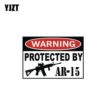 YJZT 15CM*10.3CM Car Sticker WARNING Protected By AR-15 Gun Decal PVC 12-0754 
YJZT 15CM*10.3CM Car Sticker WARNING Protected By AR-15 Gun Decal PVC 12-0754