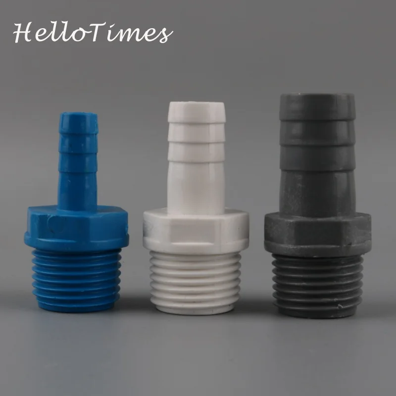 

5pcs PVC 1/2 inch to 8mm 10mm 12mm 16mm Hose Thread Connector For Air Pump Accessory Water Pump Joint Fish Tank Tube Adapter