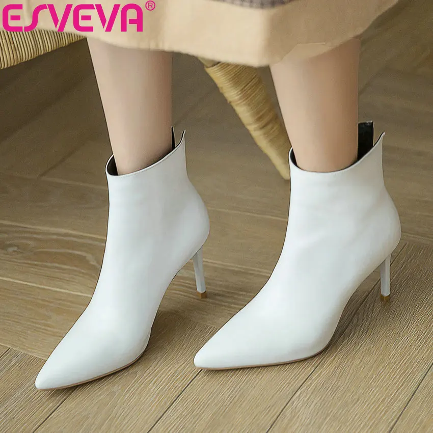 ESVEVA 2019 Woman Boots Thin Heel Autumn Shoes Slip on Boots All Match Women Ankle Boots High Heels Pointed Toe Shoes Size 34-43
ESVEVA 2019 Woman Boots Thin Heel Autumn Shoes Slip on Boots All Match Women Ankle Boots High Heels Pointed Toe Shoes Size 34-43