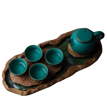 Creative Handmade Ceramics Lotus Leaf Tea Tray Vintage Coarse Pottery Kung Fu Tea Trays Water Storage Teapot Teacup Holder Decor
Creative Handmade Ceramics Lotus Leaf Tea Tray Vintage Coarse Pottery Kung Fu Tea Trays Water Storage Teapot Teacup Holder Decor