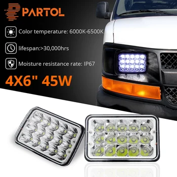 Partol 4x6" LED Headlight H4 Hi/Lo Beam 45W Off-road Trailer Trucks Vehicles 12V 24V For Chevy Express Cargo Van 1500 2500 3500
Partol 4x6" LED Headlight H4 Hi/Lo Beam 45W Off-road Trailer Trucks Vehicles 12V 24V For Chevy Express Cargo Van 1500 2500 3500