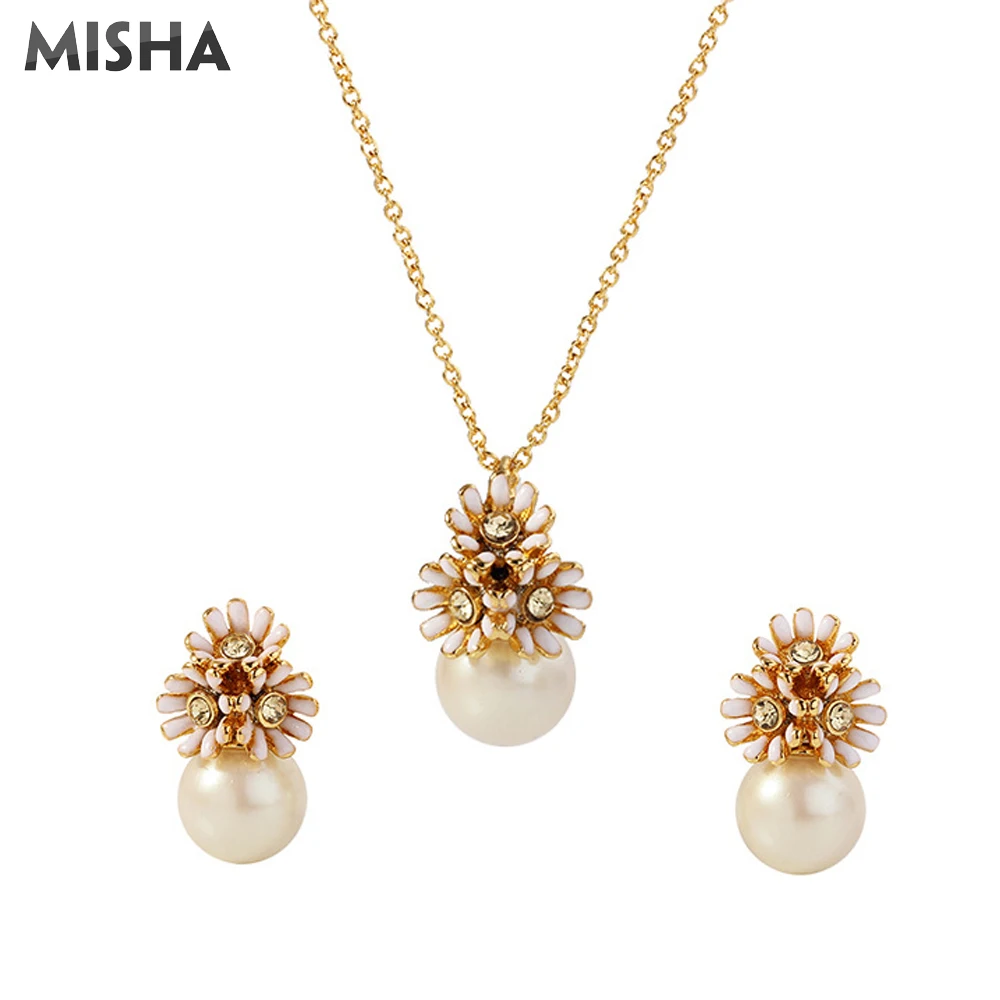 MISHA Fashion Jewelry Sets For Women Necklace And Earrings Enamel Glaze Pearl Necklace Chic Earrings For Wedding Gift 02718
MISHA Fashion Jewelry Sets For Women Necklace And Earrings Enamel Glaze Pearl Necklace Chic Earrings For Wedding Gift 02718