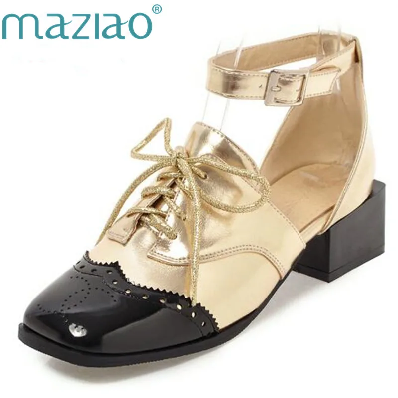 MAZIAO Brand Women Spring Shoes Ankle Strap Cut Outs Vogue Retro Pumps Chunky Shoes Woman Sapatos Femininas Size 32-46 
MAZIAO Brand Women Spring Shoes Ankle Strap Cut Outs Vogue Retro Pumps Chunky Shoes Woman Sapatos Femininas Size 32-46
