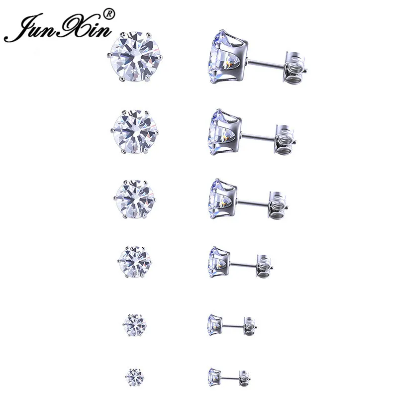 JUNXIN Female Small White Round Stud Earrings White Gold Filled Earring Sets Wedding Jewelry Double Sided Earrings For Women
JUNXIN Female Small White Round Stud Earrings White Gold Filled Earring Sets Wedding Jewelry Double Sided Earrings For Women